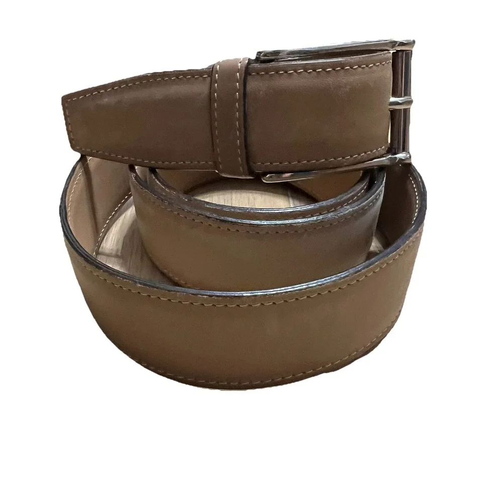 Martin Dingman Belt Mens 43 Tan Genuine Leather Made By Hand Quality Preppy Clas